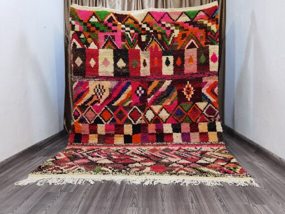 Authentic Moroccan Rug, Custom Fabulous Boujad Rug , Handmade Rug, Azilal Rug , Custom Rug , Bedroom Area Rug  , Original Handmade Rugs 9x12
