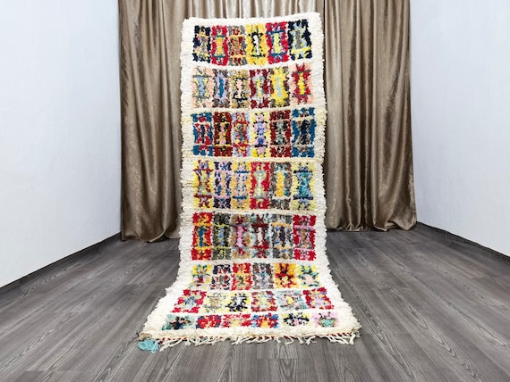 Moroccan Entryway Natural Carpet Style 3x8 Ft - Tribal Rug Runner - Vintage Runner - Berber Kitchen Runner - Hallway Runner - Boujaad Rug