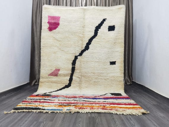 Amazing Moroccan White Rug, Custom Rugs For Living Room, Midcentury Modern Decor, Soft Area Rug, Handmade Home Decor, Morrocan Rug Bohemian