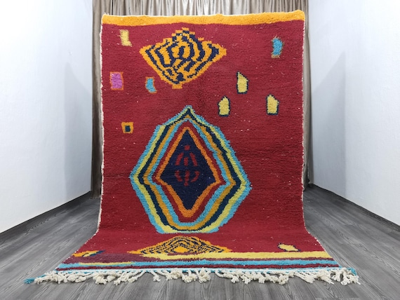 Handmade Red Wool Berber Rug – Custom Moroccan Rug 10x12