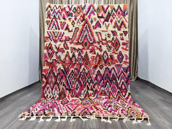 Custom Pink Boujaad rug, Pink Morrocan rug, Soft shag wool rug, Moroccan Berber rug, Bohemian rug, Personalize Gifts For Home Decor