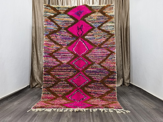 Moroccan Pink Rug, Custom Bohemian Rugs, Quality Handmade Morrocan Rug .