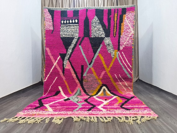 Gorgeous Pink Moroccan Rug - Handmade Custom Rug - Moroccan Berber Tufted Rug - Wool Shag Rug - Beniourain Rug - Pink Rug - Beni Ourain Rug