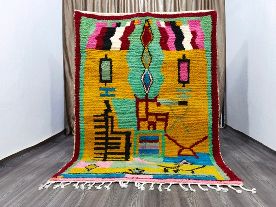 Costum Moroccan Rug, Beniourain Carpet, Unique Geometric Rug, bohemian rug living room, Berber Rug Wool, Handmade Rug, Housewarming Gift