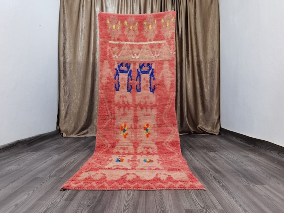 3x9 feet , Moroccan Runner Rug ,  Azilal Vintage Rug , Berber vintage rug , vintage runner rug , tribal runner rug , bhemian handmade rug .