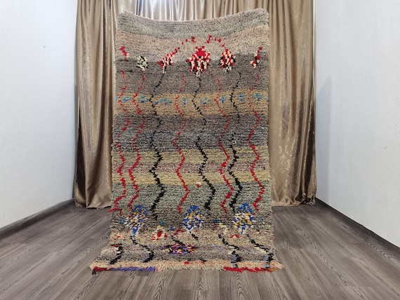 4x7 Ft - Moroccan Rug Runner - Boujaad Carpet - Woven Berber Runner - Indoor Area Rug -Berber Carpet - Colorful Rug - Aesthetic Rug