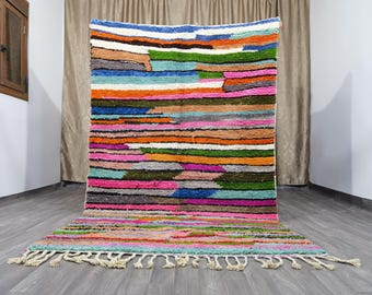 Colorful Shaggy Moroccan Rug – Handwoven Wool Beni Ourain Rug