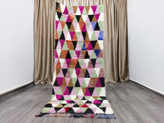 3x7.9 ft - Neutral Rug Runner Kitchen - Hall Runner Rug Farmhouse - Vintage Rug Runner Hallway - Handmade Wool Rug - Home Decor Modern Art