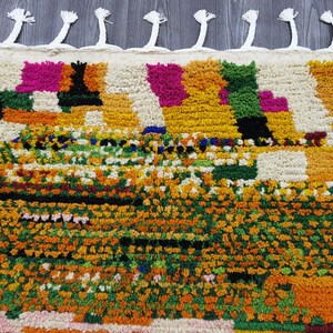 Handgjord orange marockansk matta – Autentisk berbermatta, boho-inredning bild 9