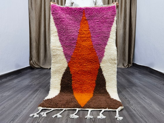 Colorful Berber Rug: Handmade Wool Moroccan Rug