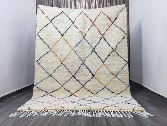 Amazing Beni Ourain Rug - Solid white rug - Soft Area Rug - Quality Handmade Morrocan Rug - Personalize Gifts For Home Decor