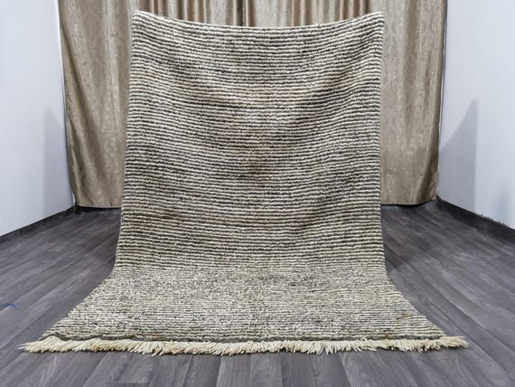 Unique Moroccan Striped Berber Rug - Handmade Morrocan Rug, Authentic Berber Rug, Bohemian Style Rug For Living Room .