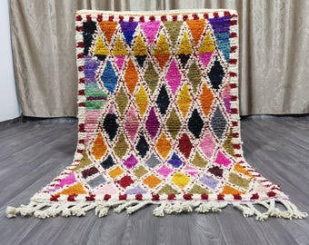 Pink Diamond Rug – Handmade Moroccan Berber Rug, Bohemian Style