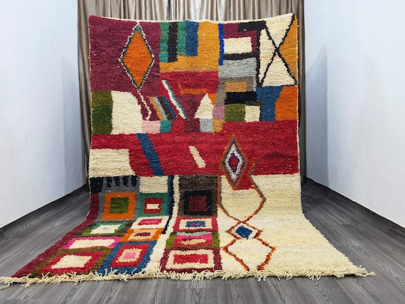 Custom Colorful Moroccan Rug, Sheep Wool Rug, Handwoven Rug, Living Room Rug, Area Rug, Berber Rug, Moroccan Handmade Rug, Bohemian Rug