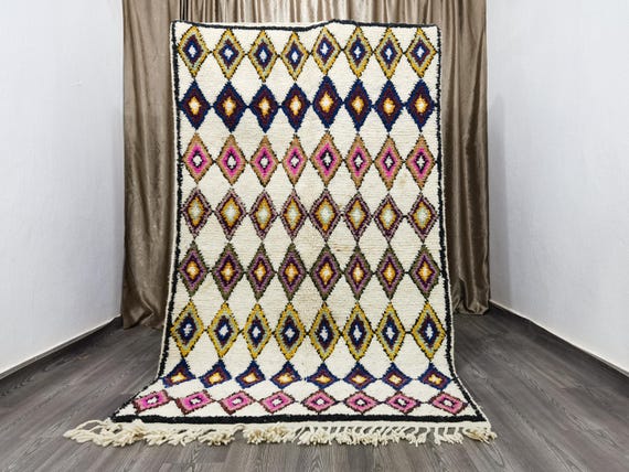 Gorgeous Custom Rugs For Living Room, Wool Shaggy Rug , Soft Area Rug, Morrocan Rug Bohemian, Beni Ourain Colorful Carpet, wool rug 9x12