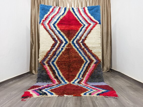 Boujaad Rug 4.6x8.2 ft - Soft Moroccan Rug - Rugs for Bedroom - Vintage Berber Rug - Rugs for Living Room - Vintage Area Rug - Moroccan Rug