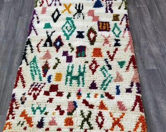 Handmade Wool Kilim Pouf, Vintage Moroccan Ottoman, Colorful Berber Design