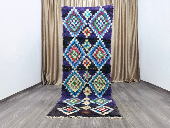 Boujaad runner rug 2.8x8 feet, Berber runner rug, Colorful Wool Rug, Christmas Gifts, Berber Carpet, Christmas decor indoor, Moroccan rug