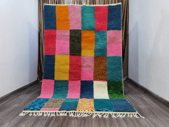 Custom Moroccan Rug, Colorful Beni Ourain Rug , Moroccan Area Rug, Authentic Carpet, Boujaad Rug, Colorful Berber Rug, Custom Size Rug