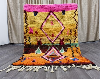 Orange marokkanischer Teppich - Handgemachter Berber Teppich, Boho Dekor