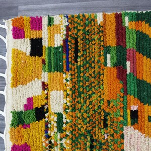Handgjord orange marockansk matta – Autentisk berbermatta, boho-inredning bild 8