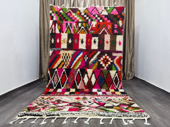 Moroccan Carpet - Rug for Home Decor - Handmade Rug - Berber Rugs - Moroccan Vintage Rug - Moroccan Boujad Rug - Wool Area Rug - Tribal Rug