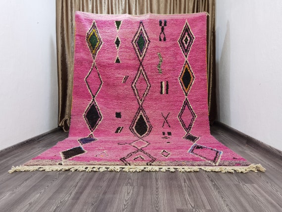 Moroccan Bohemian Shag Rug, Personalize Gifts for Home Decor, Soft Rug for Bedroom, Rugs for Living Room, Area Rug Bedroom, Pink Decor Rug