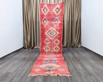 2.5×10 ft - Vintage Moroccan Rug - handmade rug - soft rug - shag rug - Traditional Carpet - Living Room Decor - Vintage House Decor