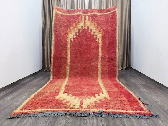 Vintage Moroccan Rug 5.25 x 10.5ft - Authentic Boujaad Rug 5x10 FT - Soft Area Rug - Rugs For Living Room - Morrocan rug Hand knotted