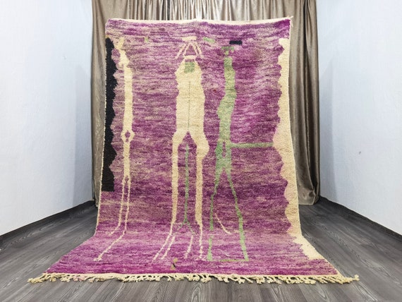 Purple Moroccan Boujaad Rug 5.3x8.7 ft - Vintage Moroccan Rug - Large Moroccan Colorful Rug - Bohemian rug - Multicolored Carpet