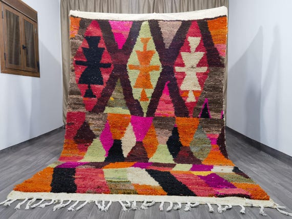 Gorgeous Rugs For Living Room - Moroccan Berber rug - Bohemian Area rug - Soft Area Rug - Orange Morrocan Rug - Gift Rugs For Home