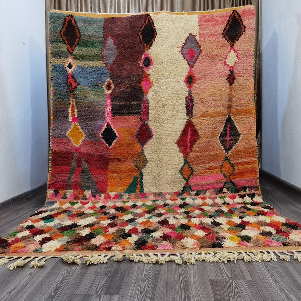 Boujaad marokański dywan-niestandardowe dywaniki do salonu-Midcentury nowoczesny wystrój-miękki dywan obszar-Handmade Home Decor-Marrokański dywan Boho