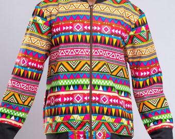 African Print Bomber Jacket