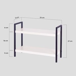 Multifunktionales Holzregal mit Eichen-Optik und Metallgestell für das Bad und Küche, Küchenregal, Badezimmerregal, Kosmetikregal, Büroregal Bild 3