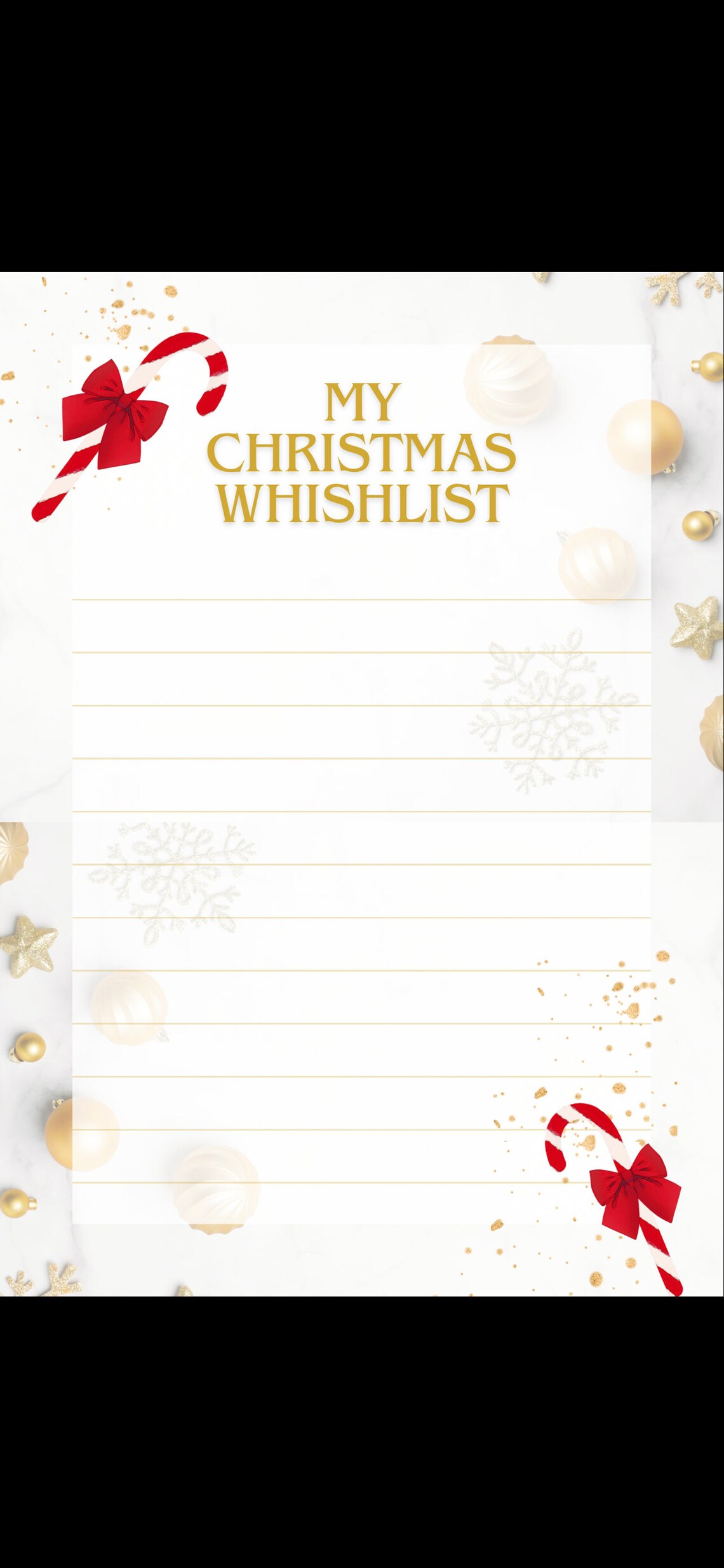 Christmas Printable Wish List PDF File - Etsy