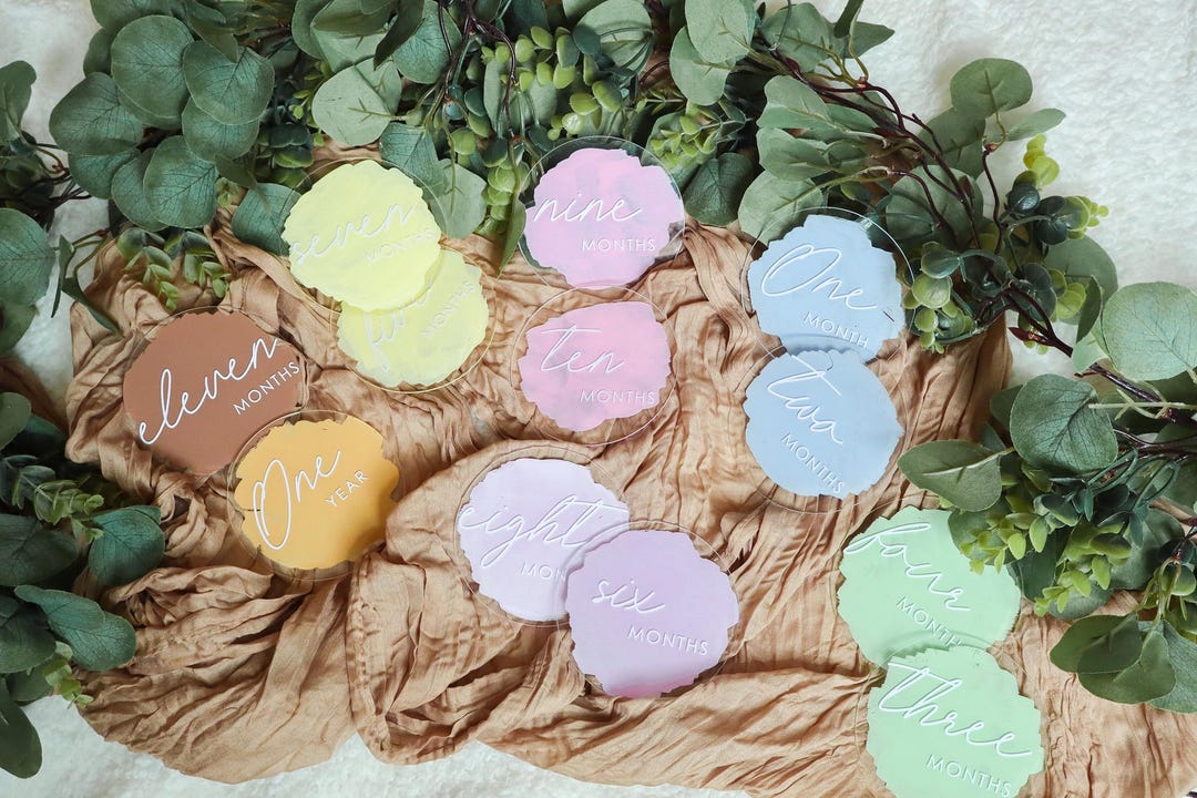 Baby Milestone Discs | Acrylic Milestone Cards | Baby Month Markers ...