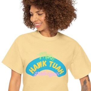 HAWK TUAH Jersey Short Sleeve Cotton Tee, blue, funny t-shirt, trending tshirt, adults tee shirt, BJ tee