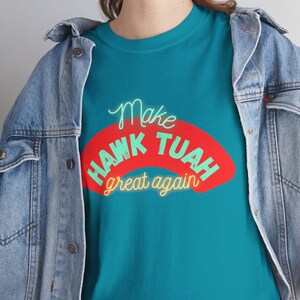 HAWK TUAH Jersey Short Sleeve Cotton Tee, red, funny t-shirt, trending tshirt, adults tee shirt, BJ tee