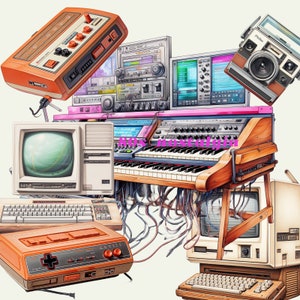 Sublimation bundle vintage computer camera, T-Shirt PNG graphics,  retro tshirt , vintage tee, Retro Revival, retro decals