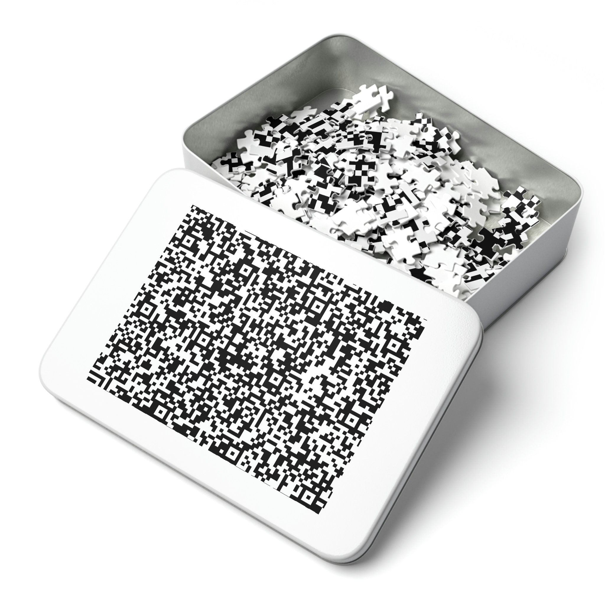 Black and White QR Code Jigsaw Puzzle for Kids Adults, QR Code