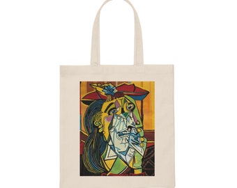 Tote bag Picasso weeping woman , famous painting  ,aesthetic ,art ,shoulder bag  gift, cool , fashion