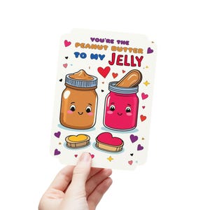 Conjunto de cartões postais - Ilustração de manteiga de amendoim e geleia, Rabiscos fofos, Cartão de amizade engraçado, Presente de papelaria, Correio tradicional, Pensando em você,