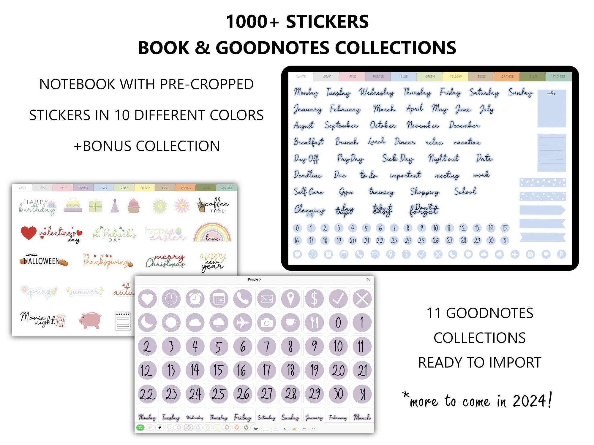 Digital Planner 2023 2024 2025 Dated Hyperlinked Goodnotes Etsy