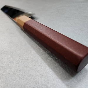 3D Printed Japanese Style Wa Handle with Wood Filament for Kiwi Knife
