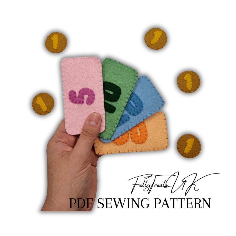Felt Play Money PDF Sewing Pattern & Tutorial Etsy UK