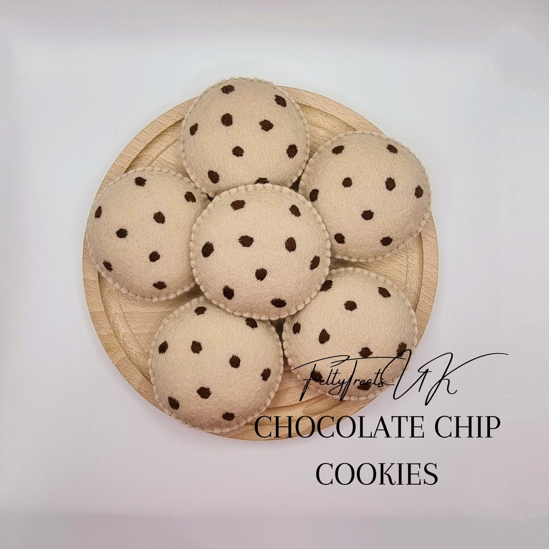 Felt Chocolate Chip Cookies 100 Wool Felt Pretend Play Etsy