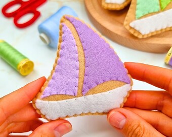 Handmade felt sailboat cookie sewing pattern: easy needle crafts for beginners (PDF)