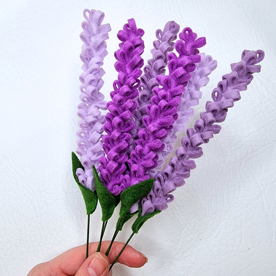 Artificial Fabric Lavender Flower Stems 100 Wool Felt, Perfect for