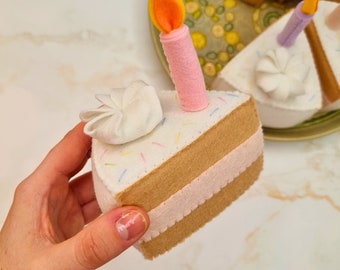 フェルト製バースデーケーキ型紙：初心者向け、子供向けごっこ遊び用