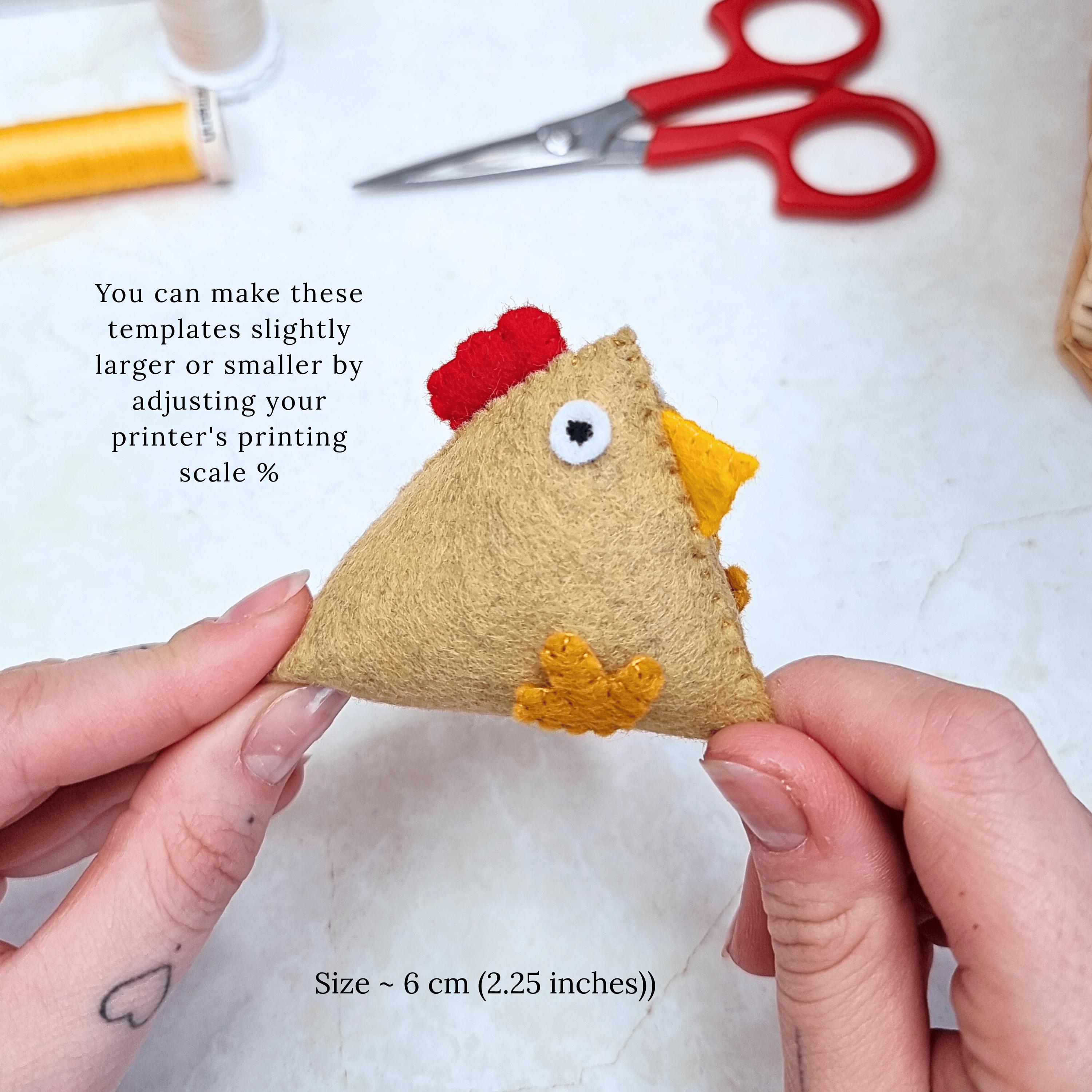 Pyramid Chicken Pattern Felt Pyramid Hen Sewing Pattern - DIY Easter Chicken and Rooster ...